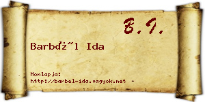 Barbél Ida névjegykártya