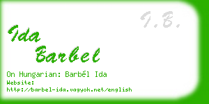 ida barbel business card