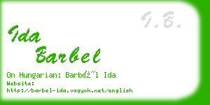 ida barbel business card